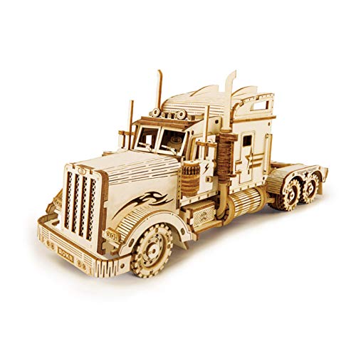 gerFogoo Puzle de madera 3D – DIY de alta dificultad de descompresión juguetes de ensamblaje, rompecabezas mecánico kit de manualidades para adultos (camión)