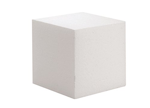 GLOREX 6 3803 761 poliestireno Cubo, Color Blanco, 15 x 15 x 3 cm