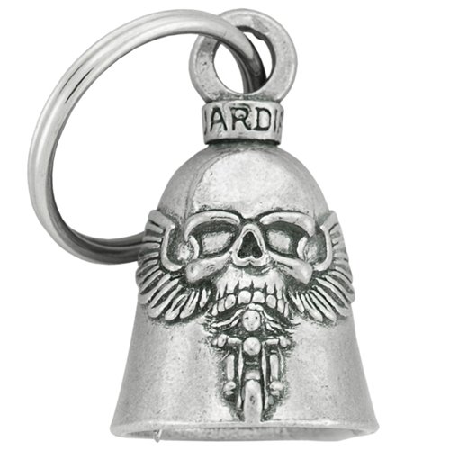 Guardian Bell Campanilla de calavera con alas, amuleto para motocicletas