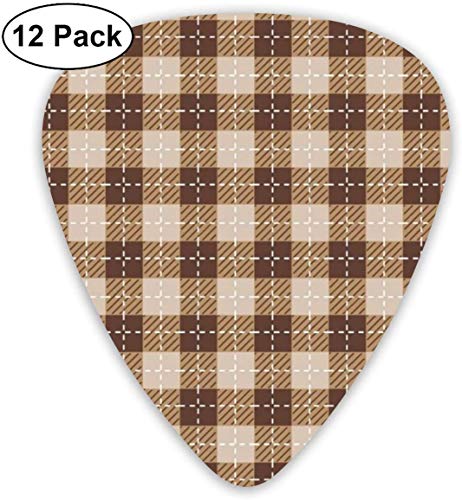 Guitar Picks Grid Lattice Premium Celluloid Picks12 El paquete incluye medidores delgados, medianos, pesados ​​y extra pesados