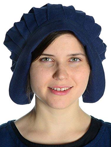 Hemad Gorro Medieval de Mujer - Algodón Puro – Azul