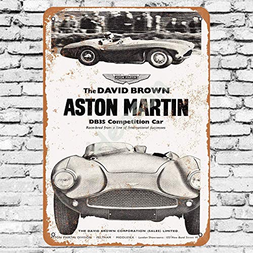 Henson 1955 Aston-Martin DB3S Competition Car Traditional Vintage Tin Sign Logo 12 * 8 Advertising Eye-Catching Wall Decoration