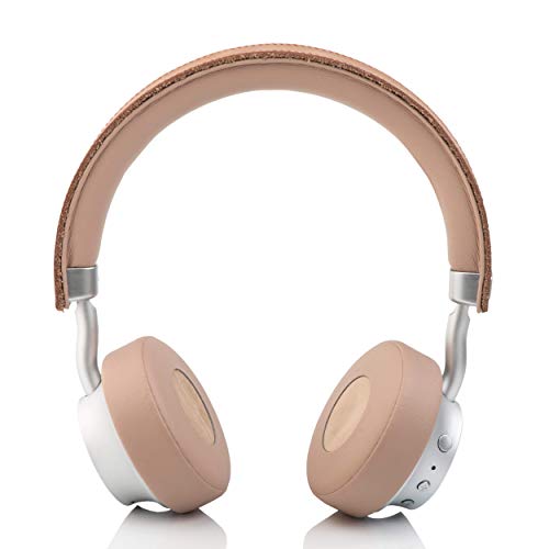 hër - Auriculares in-Ear con Bluetooth (Diadema Ajustable, micrófono, Funda de Transporte y Cable Jack de 3,5 mm), Color Beige