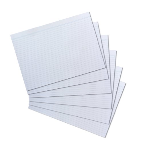 Herlitz Her - Paquete de 100 fichas rayadas A4, blanco