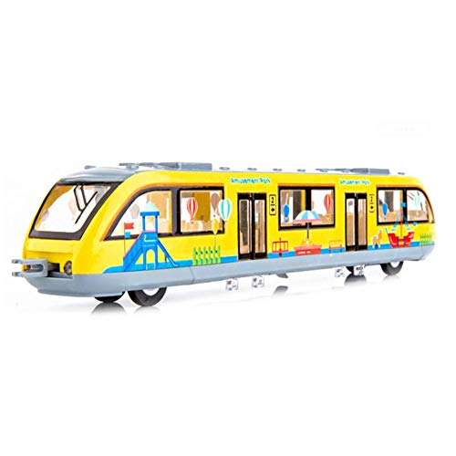 HJUI Coche de Juguete, Coche de Juguete de Alta Velocidad, Modelo de Tren de Metro Seguro de Dibujos Animados con Juguete de Tren de simulación de aleación de luz y Sonido para niños