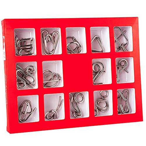 Holzsammlung Rompecabezas Metal, 15 Piezas 3D Puzzles Educativos Habilidad Y Logica Alambre de Metal de Rompecabezas Mente Juego para Adultos y niños Juguetes #12