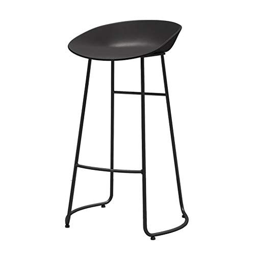 Hongyan Silla de taburetes Taburete Taburete Alto Silla de Comedor como Taburete de Cocina, Bar, Taburete de Desayuno, Asiento de PP Blanco, Patas de Metal Doradas (Color : Negro, Tamaño : 65cm)