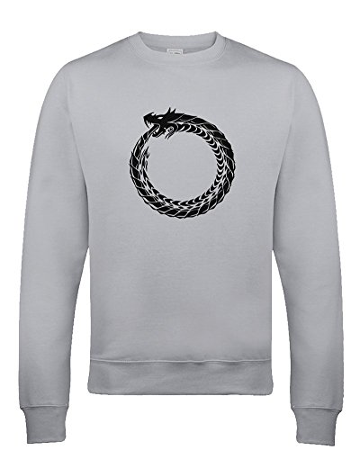 Ice-Tees Ouroboros - Sudadera para hombre con símbolo histórico antiguo Gris gris XL