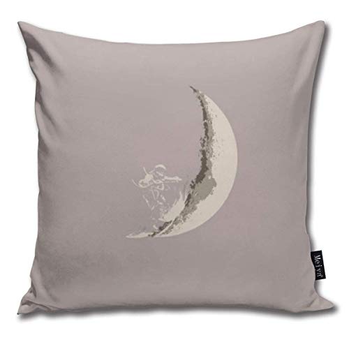 IUBBKI Astronaut Surfs On The Moon - Fundas de Almohada de 18 x 18 Pulgadas （45 X 45 cm） para sofá Cama Granja Casa de Navidad