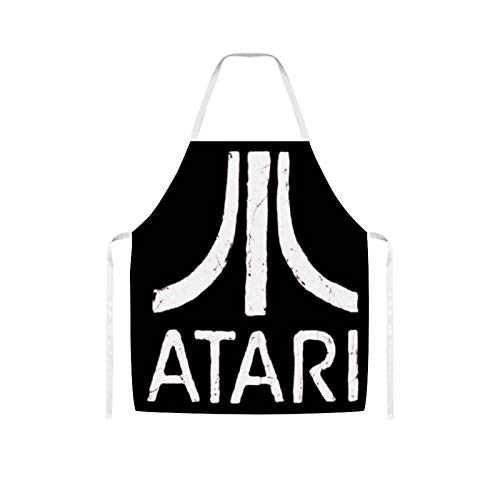 Ives Jean Apron Bib Apron Waterproof Oil-proof Cooking Kitchen for Women Men Atari Logo Bib Apron for Barbecue