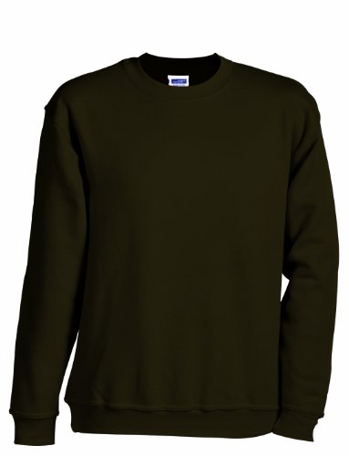 James & Nicholson Sweatshirt Round Heavy Sudadera, Marrón (Brown), (Talla del Fabricante: S (110/116) Infantil