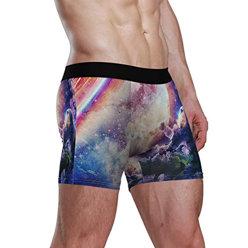 Janhe Hombres Boxer Briefs Nebulosa del Espacio Transpirable Astronauta Calzoncillos Ropa Interior Estiramiento Microfibra Secado rápido Acción Suave Inspirado en el Deporte