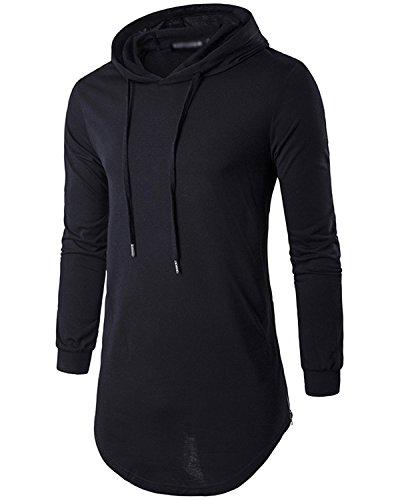 JOLIME Sudadera con Capucha Largo Camiseta de Manga Larga Moda Hip Hop Hoodie Tops para Hombre