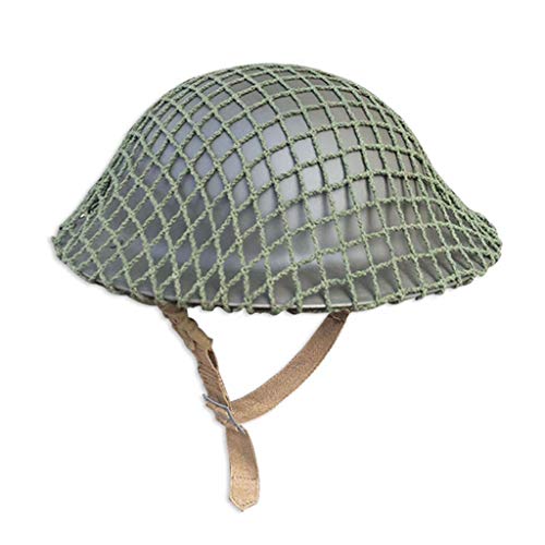 JXS Ejército británico MK-2 Casco Replica, la Segunda Guerra Mundial Soldado del ejército británico Casco con la Cubierta del Acoplamiento y Ajustable Correa de mandíbula