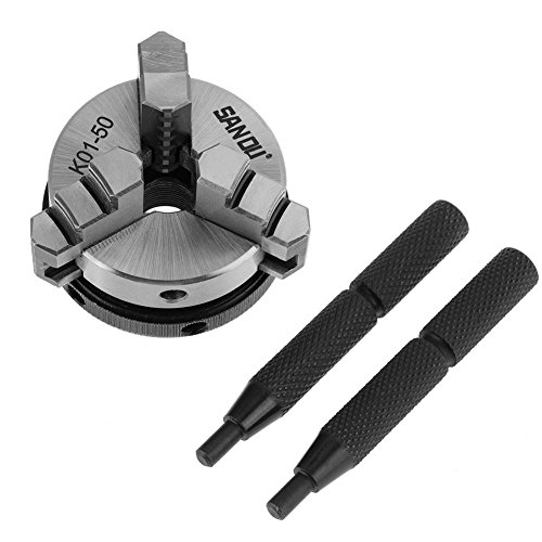 K01-50 Scroll Chuck Mini Woodworking Hand Chuck 50mm 1.97"con 3 mordazas y rosca de montaje