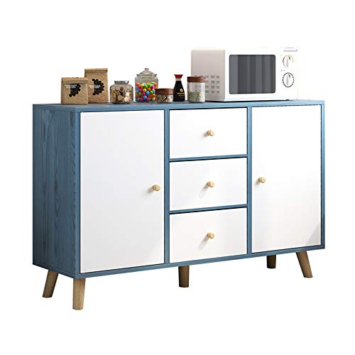 KDOAE Gabinete Lateral Gabinete de Almacenamiento aparador Buffet Servidor Tabla Consola de sobremesa de Cocina Muebles de Comedor Armario para Sala de Estar (Color : Blue, Size : 100x30x85cm)