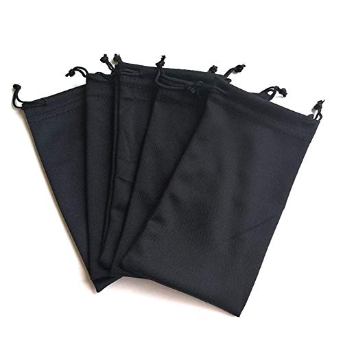 Kentop 10 bolsas negras de microfibra para gafas de sol, bolsa para joyas, funda para el teléfono móvil, bolsa para guardar el cordón