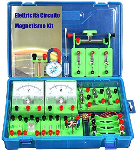 Kit de Circuito eléctrico Física Stem,Laboratorio de Ciencias Básica Electricidad Magnetismo educación Experimento Kits Conjunto de Senior High School Los Estudiantes electromagnetismo Exploración