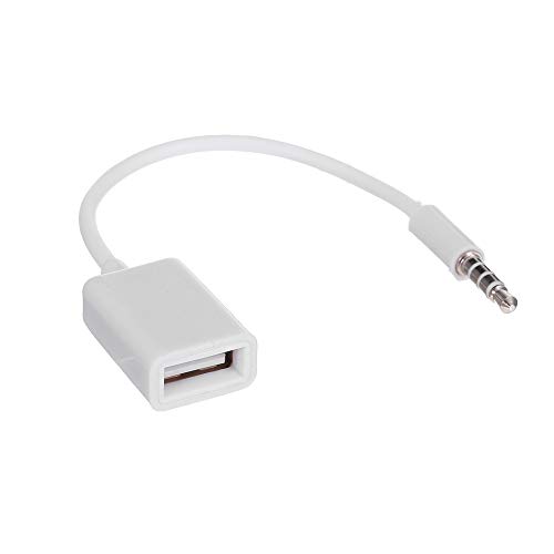 KKmoon - Cable adaptador de audio para coche (USB, clavija de 3,5 mm a conector hembra 2.0, OTG, función de decodificación)