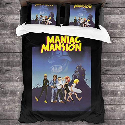 Knncch Maniac Mansion Cover Juego de Cama de 3 Piezas Funda nórdica Juego de Cama Decorativo de 3 Piezas con 2 Fundas de Almohada