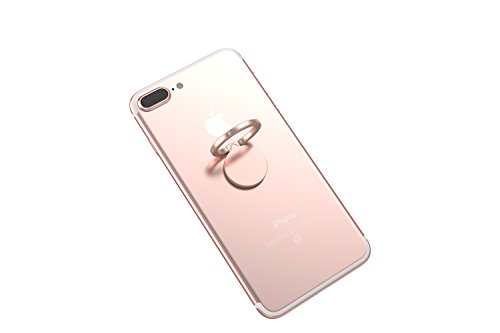 Kronya® | Portaobjetos giratorio 360 ° para smartphone | Sostenedor aptitud dedo coche celular anillo soporte teléfono móvil Apple iPhone iPad 7 8 10 X Samsung Galaxy S8 4 (Oro rosa)