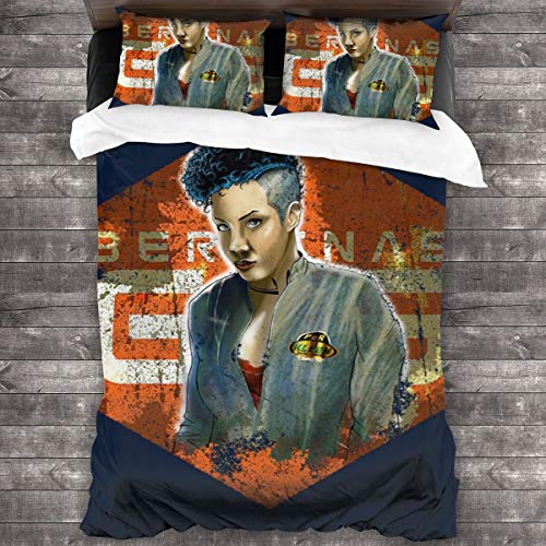 KUKHKU Expanse Naomi Nagata Juego de cama de 3 piezas, funda de edredón de 86 pulgadas x 70 cm, juego de cama de 3 piezas decorativas con 2 fundas de almohada