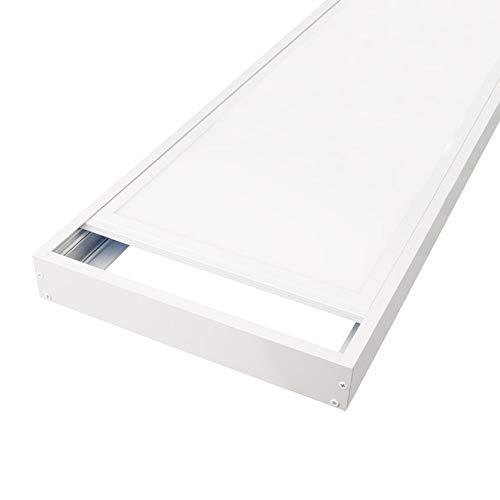 LEDUNI ® Marco Panel LED Empotrable Kit de Superficie Panel 120X30 Marco de Montaje Superficie Borde Blanco 120X30