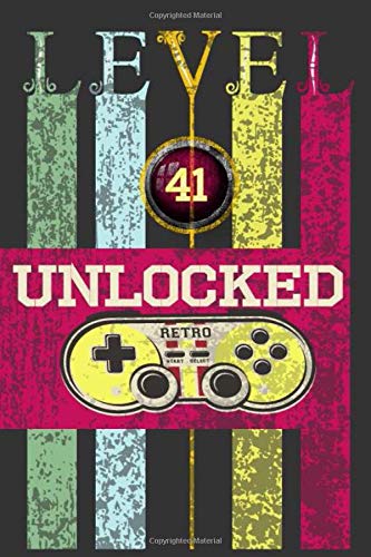 Level 41 Unclocked, Retro, Start, Select, Game Over Notebook: 41st Birthday Vintage Journal, Playstation Pod, Retro Gift For Her For Him: Vintage Classic 41st Birthday-Retro 41 Years Old Journal