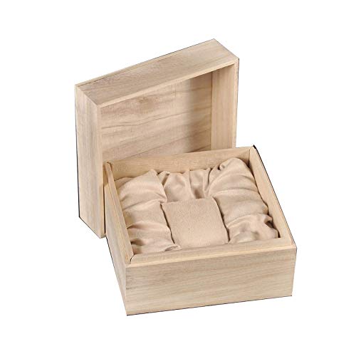 LIYONG Mostrar Almacenamiento de exhibición, Caja de Almacenamiento de exhibición de Joyas Caja de Reloj de Madera Forro Gris Reloj extraíble Almohada para Ver HLSJ