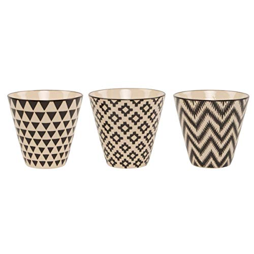 Lot de 3 Noir Geo Mini pots de fleurs