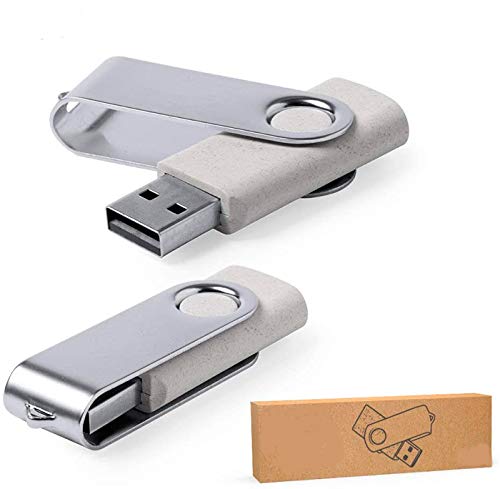 Lote 50 Memorias USB Fibra Trigo Ecológicas con Caja Regalo - Regalos Ecológicos de Empresa, artículos publicitarios y Regalos promocionales, Bodas