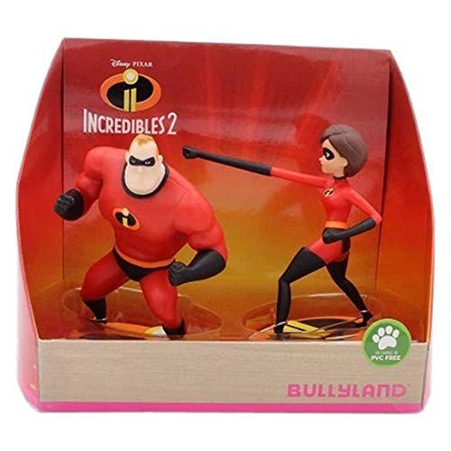 lotes 2 Figuras Personajes los increibles bullyland Robert Bob + Helen Parr