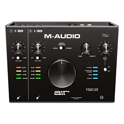 M-Audio AIR 192|8 - Interfaz de audio MIDI / tarjeta de sonido USB / USB-C, 2 entradas, 4 salidas, software de estudio, ProTools|First, Ableton Live Lite, Eleven Lite y efectos de Avid y AIR MusicTech