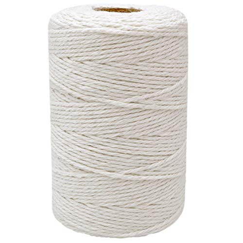 Macrame Cuerda de Algodón Hilo Macrame Cordel 2mm x 200M para Decoración, Manualidades, Embalaje, Cocina, Carne Atada