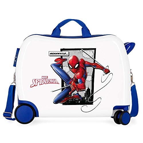 Marvel Spiderman Action Maleta Infantil Azul 50x38x20 cms Rígida ABS Cierre combinación 34L 2,3Kgs 4 Ruedas Equipaje de Mano