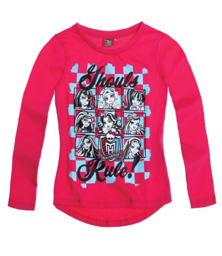 Mattel Monster High - Camiseta de manga larga - para niña Multicolor rosa