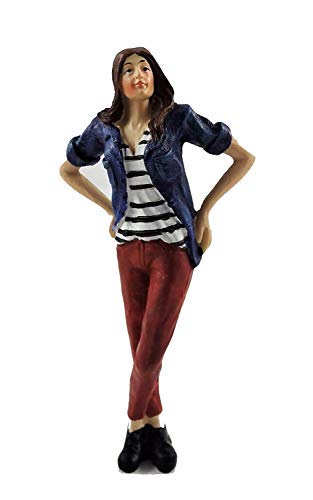 Melody Jane Casa de Muñecas Personas Moderna Mujer Camisa Vaquera Figura de Resina