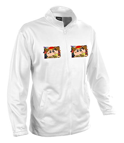 MERCHANDMANIA Chaqueta Tecnica con 2 Dibujos Shinchan Serie Dibujos PELICULA 2 Logos Jacket