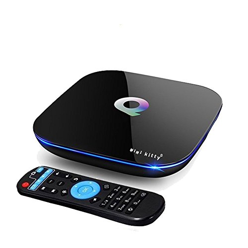 Mini Kitty Q-Box TV Box Andriod 2GB RAM 16GB ROM 4K Bluetooth 4.0 Amelogic S905 Miracast DLNA Streaming Media Players con 2.4G/5G de Doble Banda WiFi