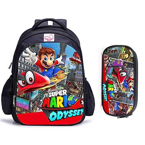 Mochila Mario Bros Sonic Boom de 16 Pulgadas para niños, Mochilas Escolares, Mochila de Libro de Juegos de Dibujos Animados, Mochila Escolar Diaria, Regalo-Color de la Foto