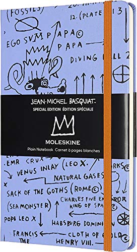 Moleskine - Cuaderno Basquiat Edición Especial, Azul con Tapa Dura, Goma Elástica y Páginas Lisa, Tamaño Grande 13 x 21 cm, 240 Páginas