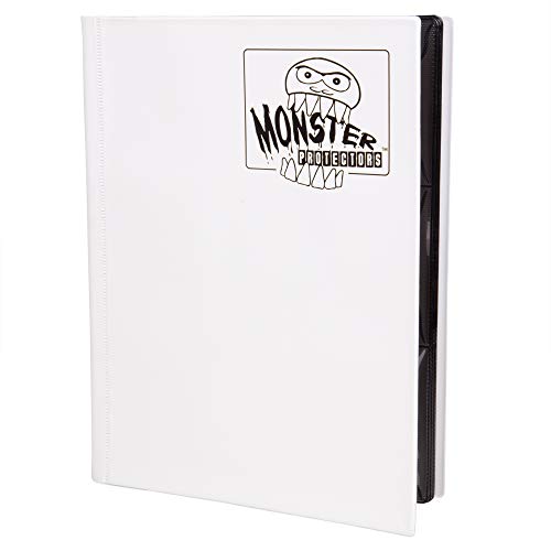 Monster Binder - 9 Pocket Matte White Album - Holds 160 Yugioh, Magic, and Pokemon Cards