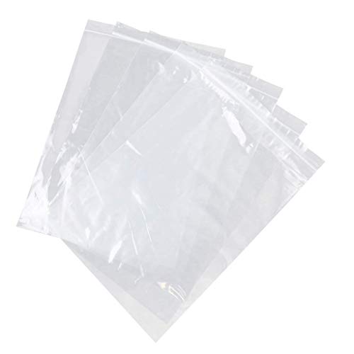 Movilideas - 50 Bosas Zip de plastico con cierre con cremallera reutilizables transparentes de 15 cm de ancho x 22 cm de alto