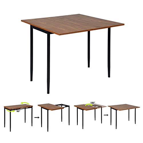 Mueble Coy - Mesa Extensible para Comedor - Mesa de Consola de Cocina escandinava - Tablero de MDF - Estructura de Metal, 45 x 90 x 76 cm