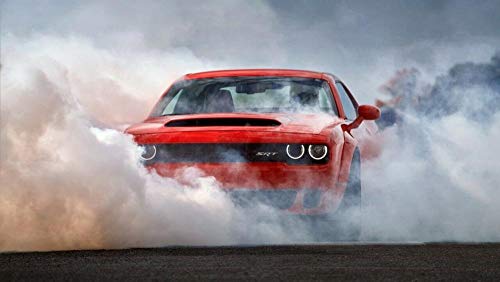 Mutuco Juguetes Rompecabezas de Madera 1000 Piezas, 2018 Dodge Challenger SRT Demon Burn Auto Coche,Puzzle Juguete Educativo,Regalos de Cumpleaños de Navidad para Niños