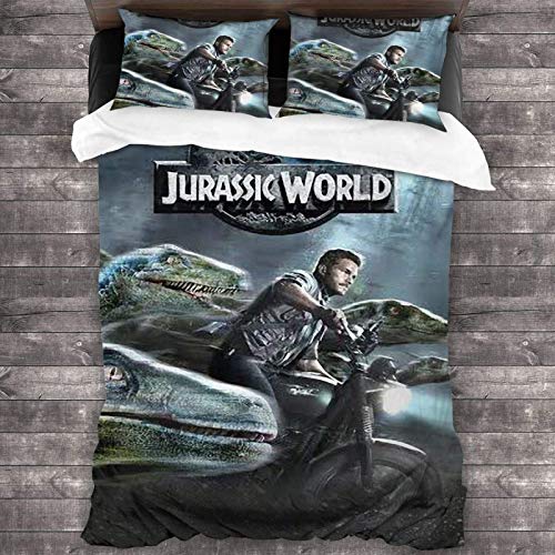 N \ A Jurassic Park Juego de funda de edredón suave floral juego de 3 piezas juego de ropa de cama de 2016 x 188 cm