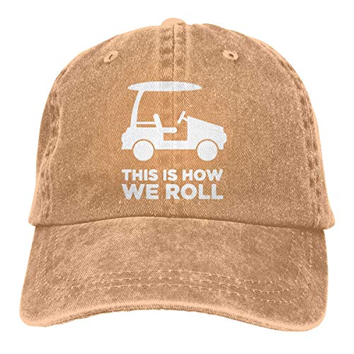 N / A Ocio Sombrero,Sombrero De Sol,Sombreros Sombrilla Al,Sombrero De Deporte,Dad Hat,Así Es como Rodamos Golf Cart Denim Jeanet Gorra De Béisbol Sombrero Ajustable para Papá