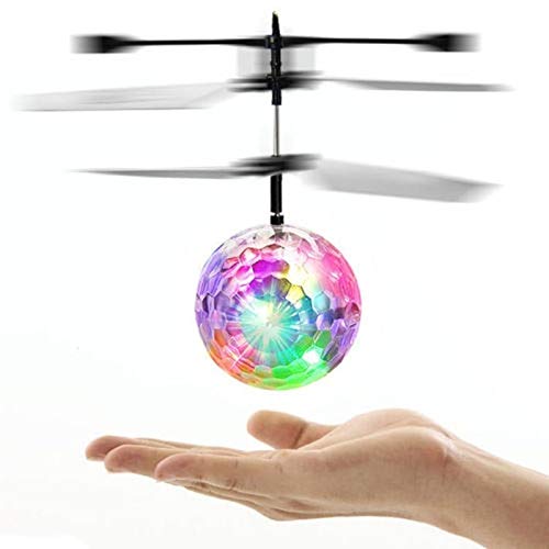 Naugust Bola voladora, Inducción infrarroja RC bola voladora, Luz intermitente LED helicóptero avión vuelo RC bala eléctrica juguete de inducción para niños adultos