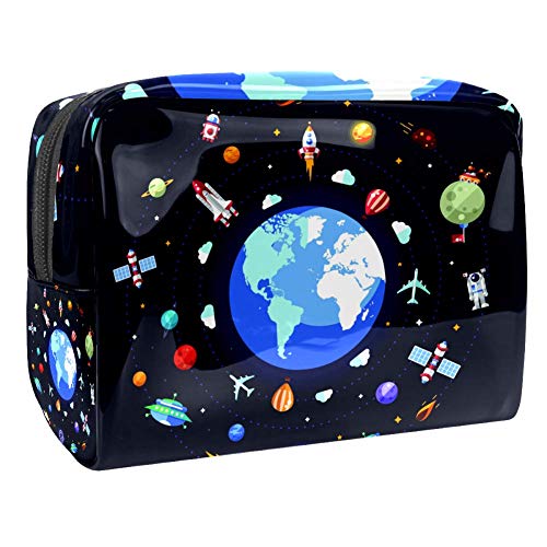 Neceseres para Maquillaje de niños Espacio Extraterrestre Animales Bonitos Bolsa de Almacenamiento de Viaje Impermeable de PVC Impresa Personalizada 18.5x7.5x13cm