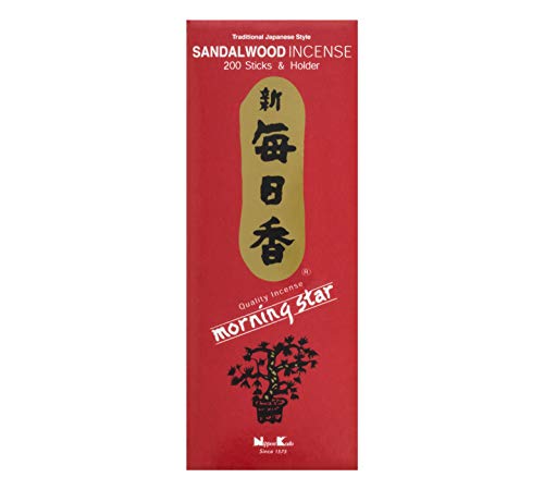 nippon kodo Morning Star Sándalo Incienso Natural Japonés, 200 barritas, Unidades